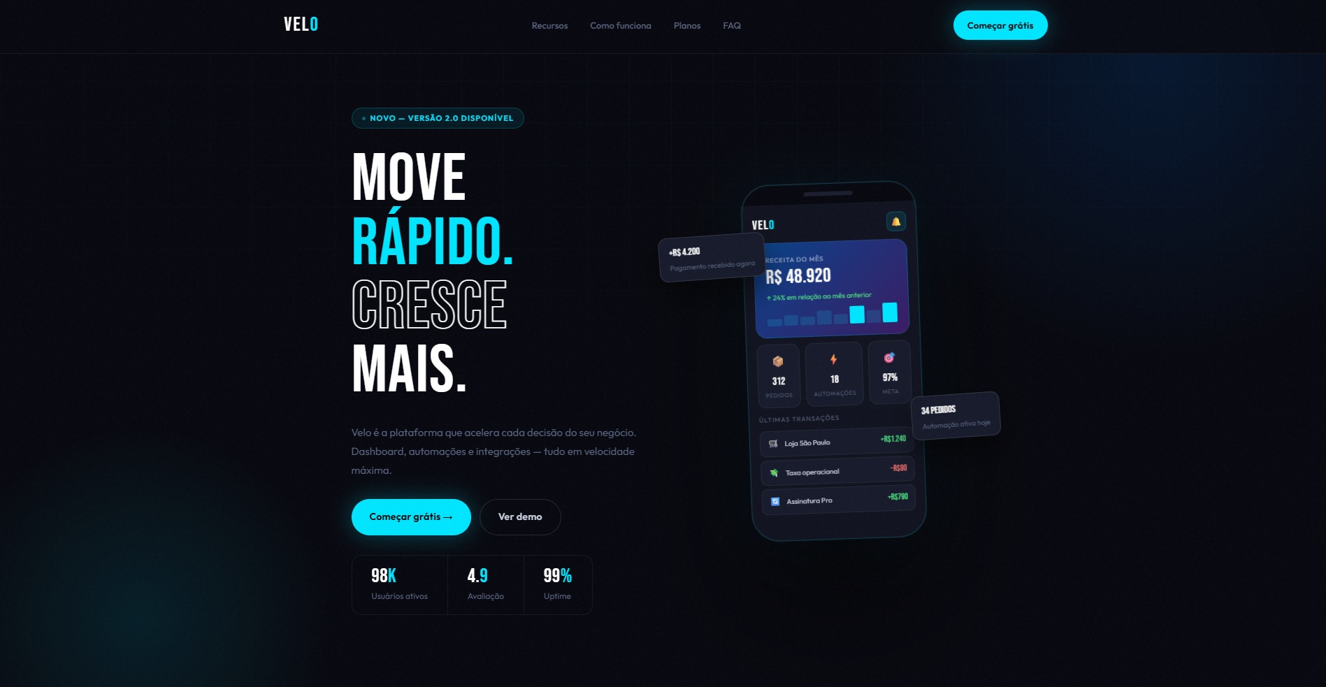 Velo — projeto Págio